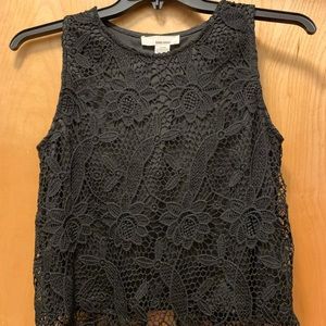 Sans Souci Black Crocheted Tank Large